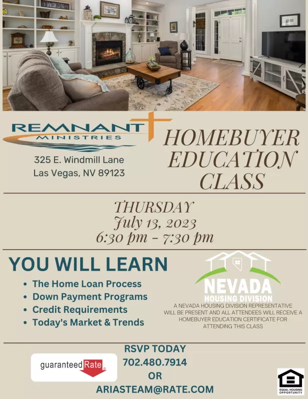 Homebuyer Education Class at Remnant Ministries NEVADA HOUSING DIVISION